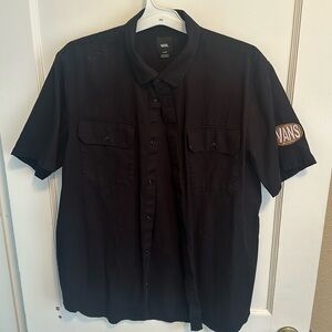 Vans Black Canvas Shirt - Size Large